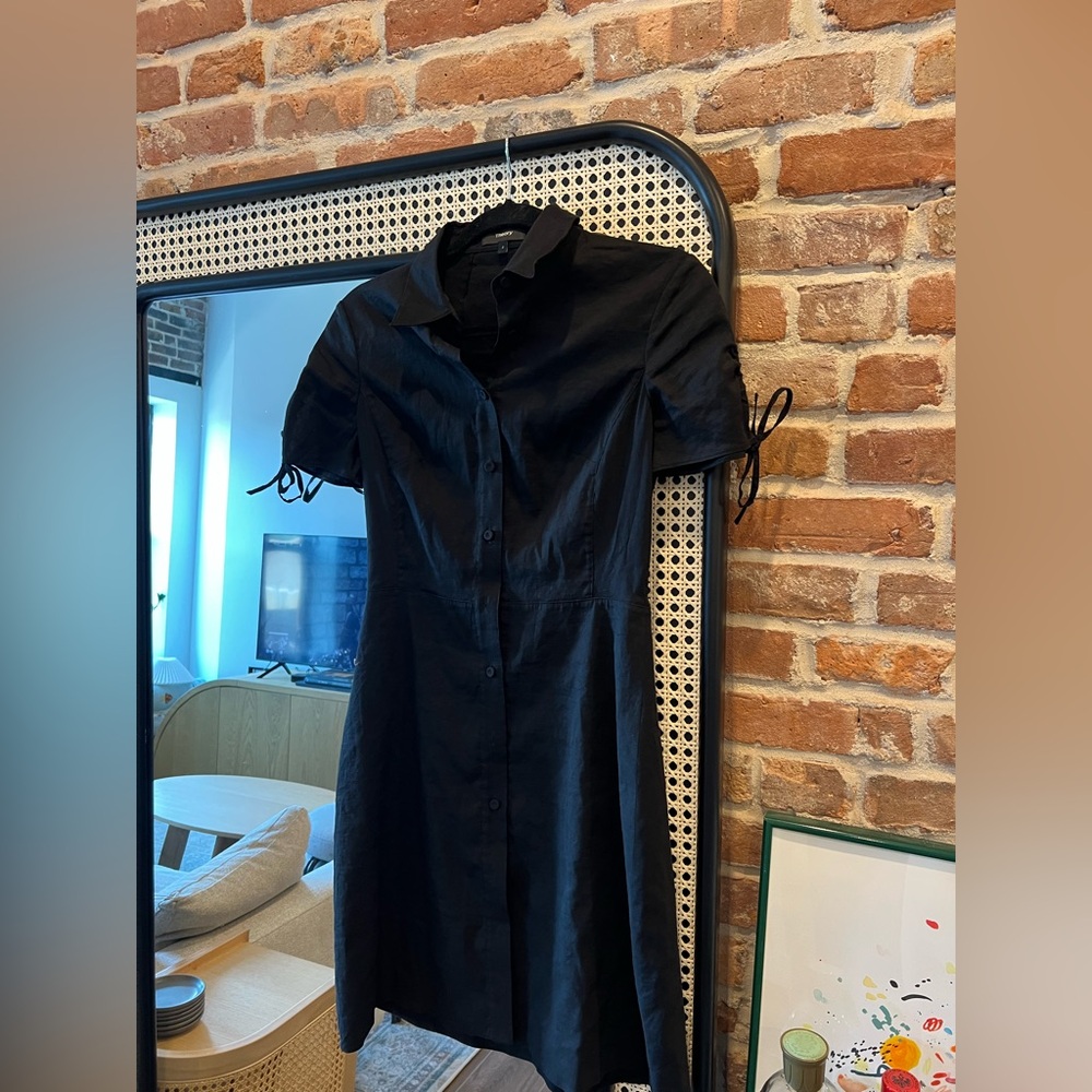 Theory Cotton/Linen Button-Up Dress